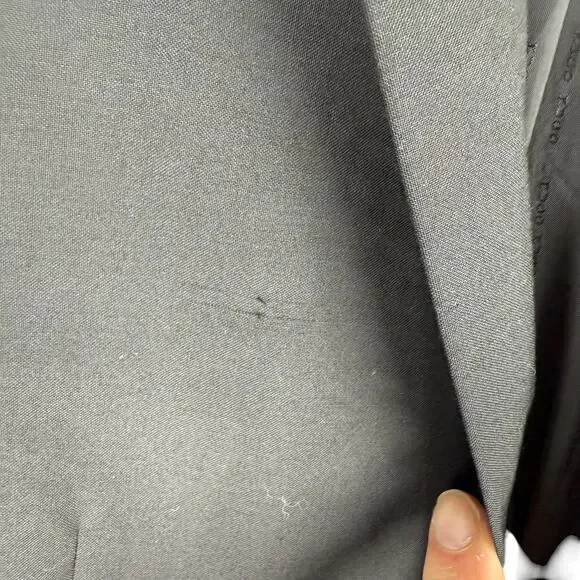 Hugo Boss Super 120s Wool Blazer Black Logo Lined Size 42L
